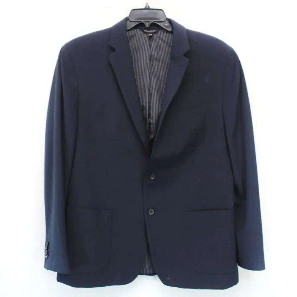 Banana Republic Blazer Jacket Men's Size 44R Herringbone Y2K Classic Pocket Navy